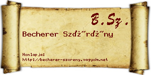 Becherer Szörény névjegykártya